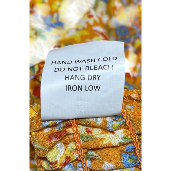 Women's Sienna Sky Large Top Floral Smocked Crop With Adjustable Straps Yellow/B - Picture 12 of 12